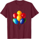 Kids Colorful Balloons Celebration Party Decor T-Shirt - T-Shirt | Maroon