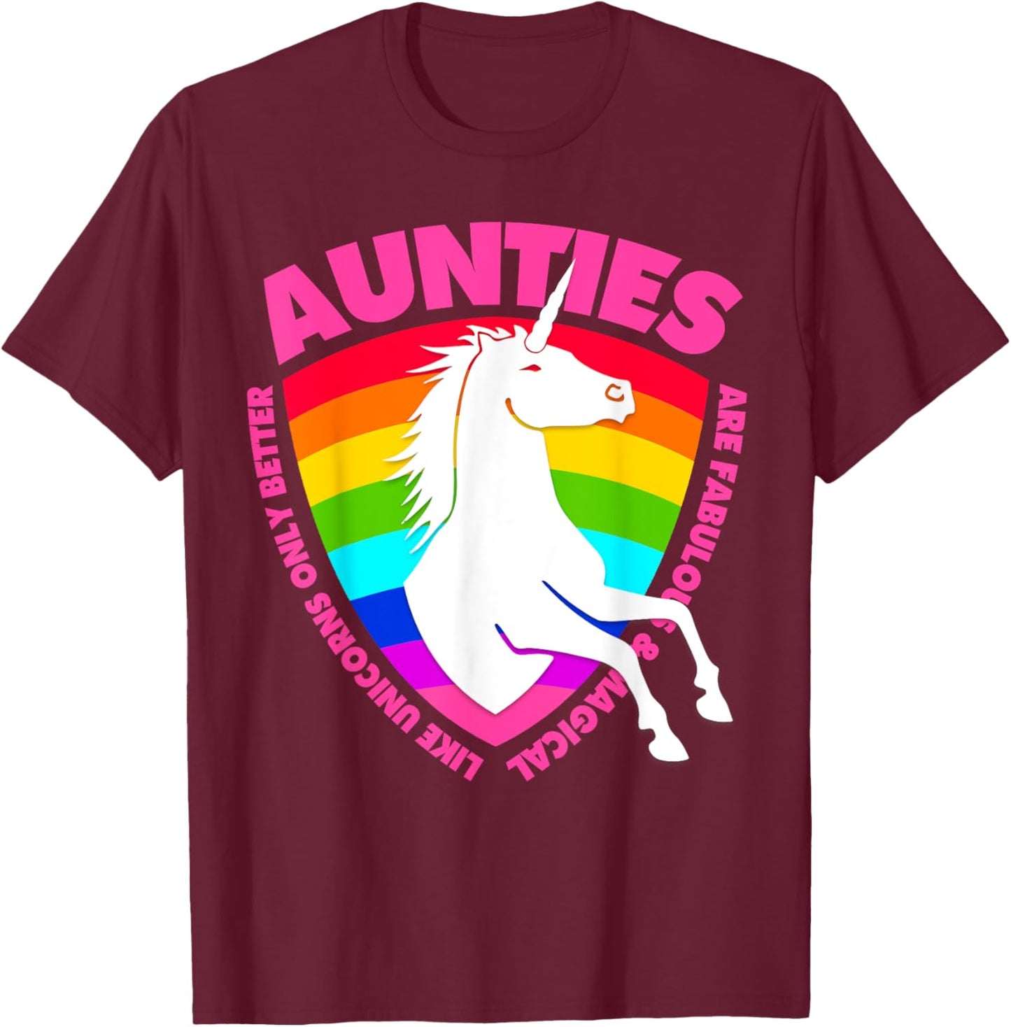 Unicorn Aunt Kids Girls Favorite Auntie T-Shirt - T-Shirt | Maroon