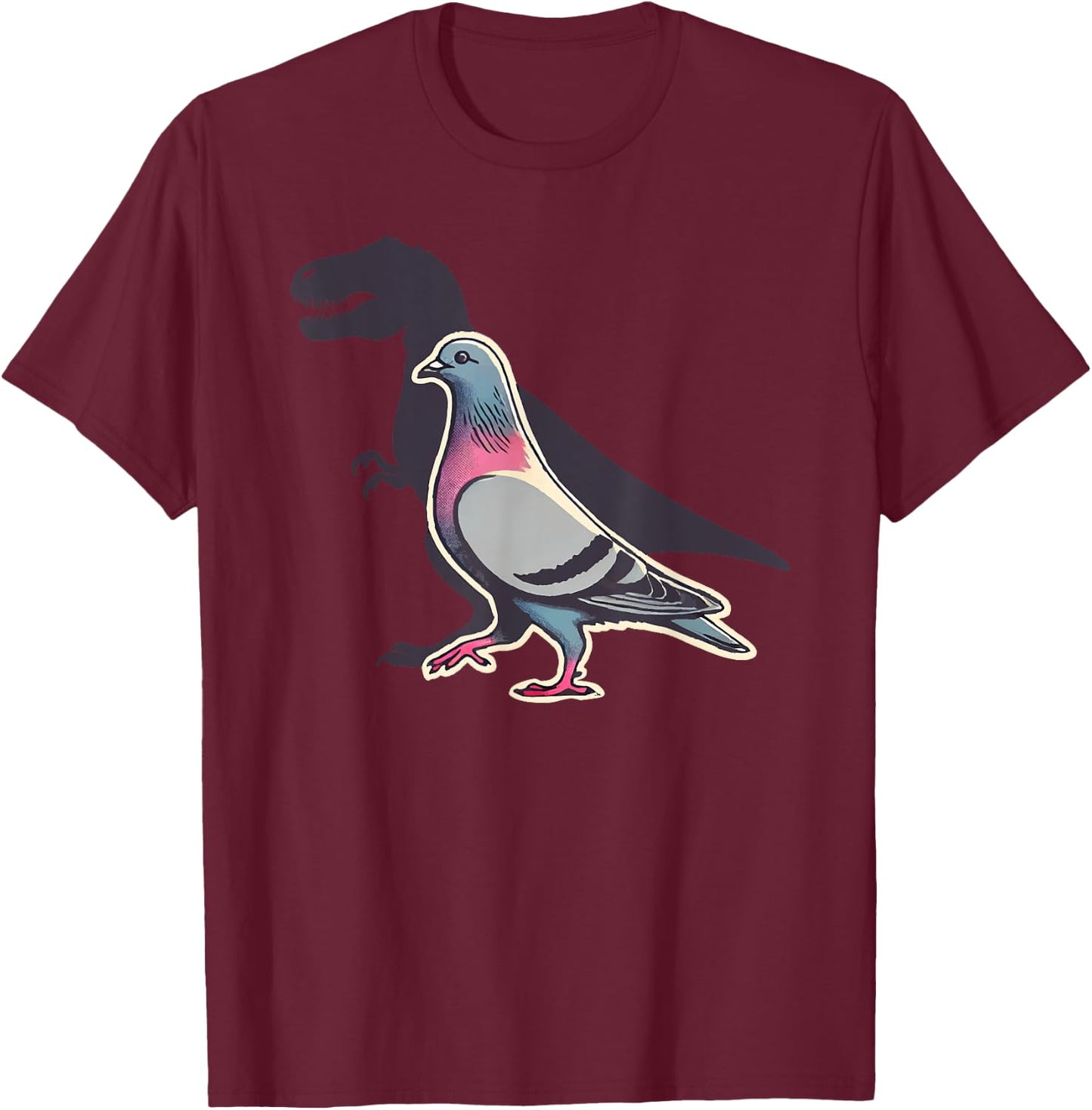 T-Rex Pigeon Racing Dinosaur Bird Animal Lover Funny T-Shirt - T-Shirt | Maroon