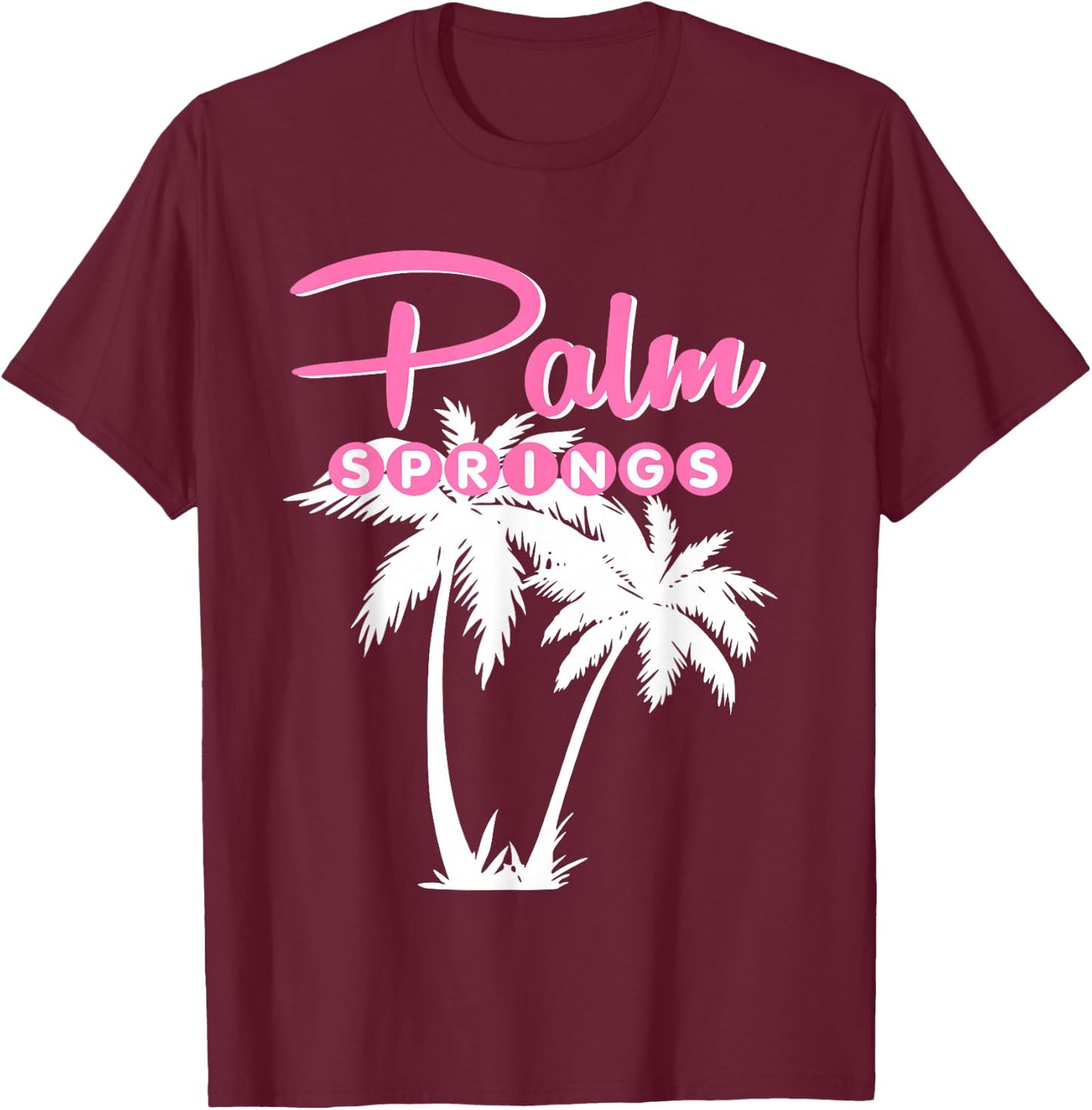 PALM SPRINGS RETRO VINTAGE CALIFORNIA Palm Tree T-Shirt - T-Shirt | Maroon
