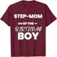 Step-Mom Of The Birthday Boy Matching Themed Party Family T-Shirt - T-Shirt | Maroon
