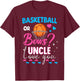 Basketball or Bows Uncle Loves You 2025 Gender Reveal T-Shirt - T-Shirt | Maroon