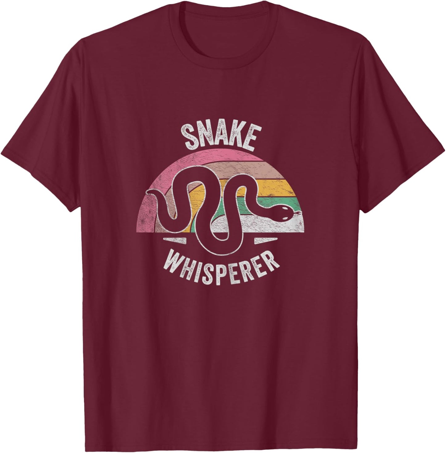 Retro Vintage Snake Whisperer Snake Lover Funny Snake T-Shirt - T-Shirt | Maroon