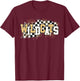 Wildcats Checkered Print Gold Wildcat Pride mascot school T-Shirt - T-Shirt | Maroon
