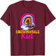 Snowmobile Kid Boho Rainbow Future Snowmobile Rider T-Shirt - T-Shirt | Maroon