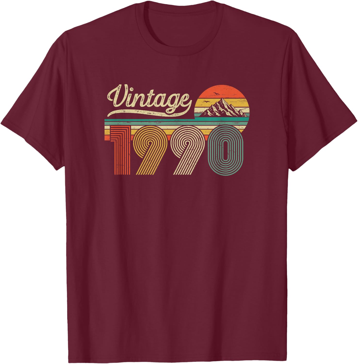 Vintage 1990 Anniversaire 36 Ans pour Hommes Femmes T-Shirt - T-Shirt | Maroon