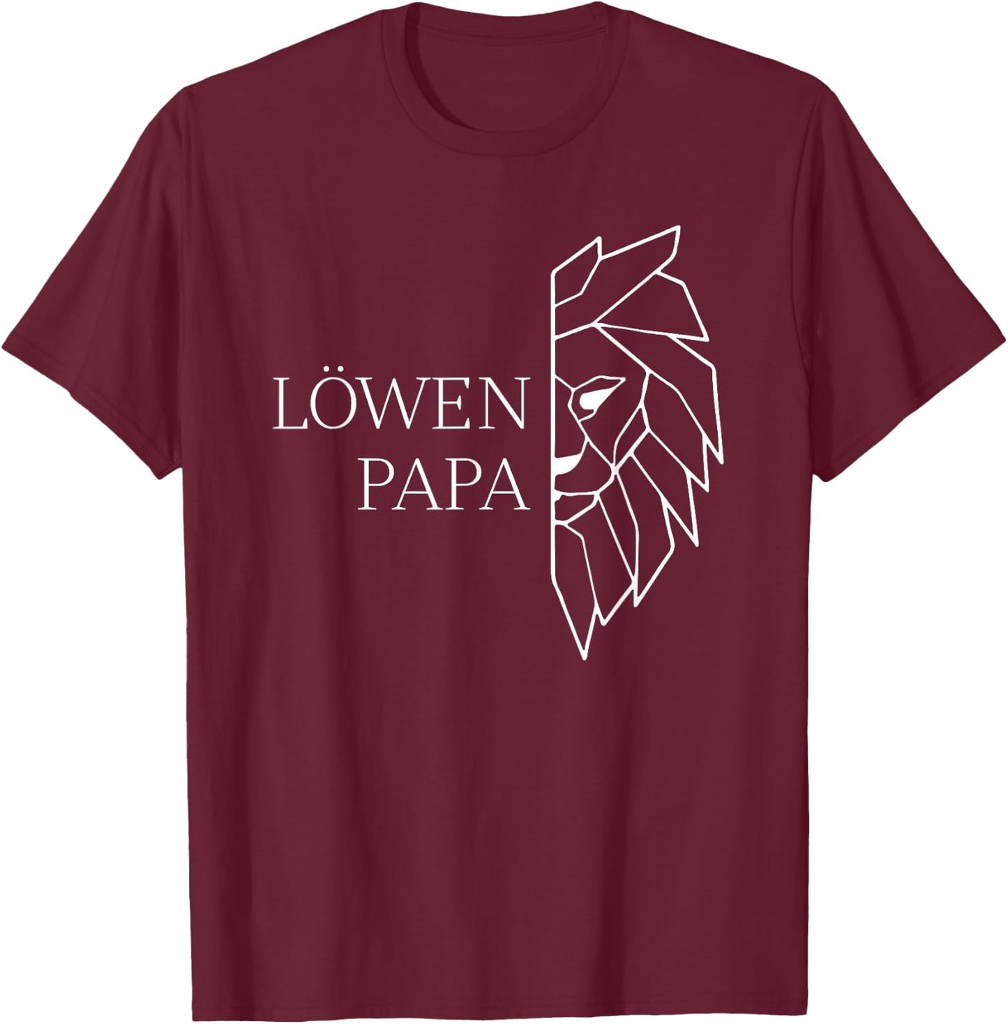 löwen Papa T-Shirt - T-Shirt | Maroon