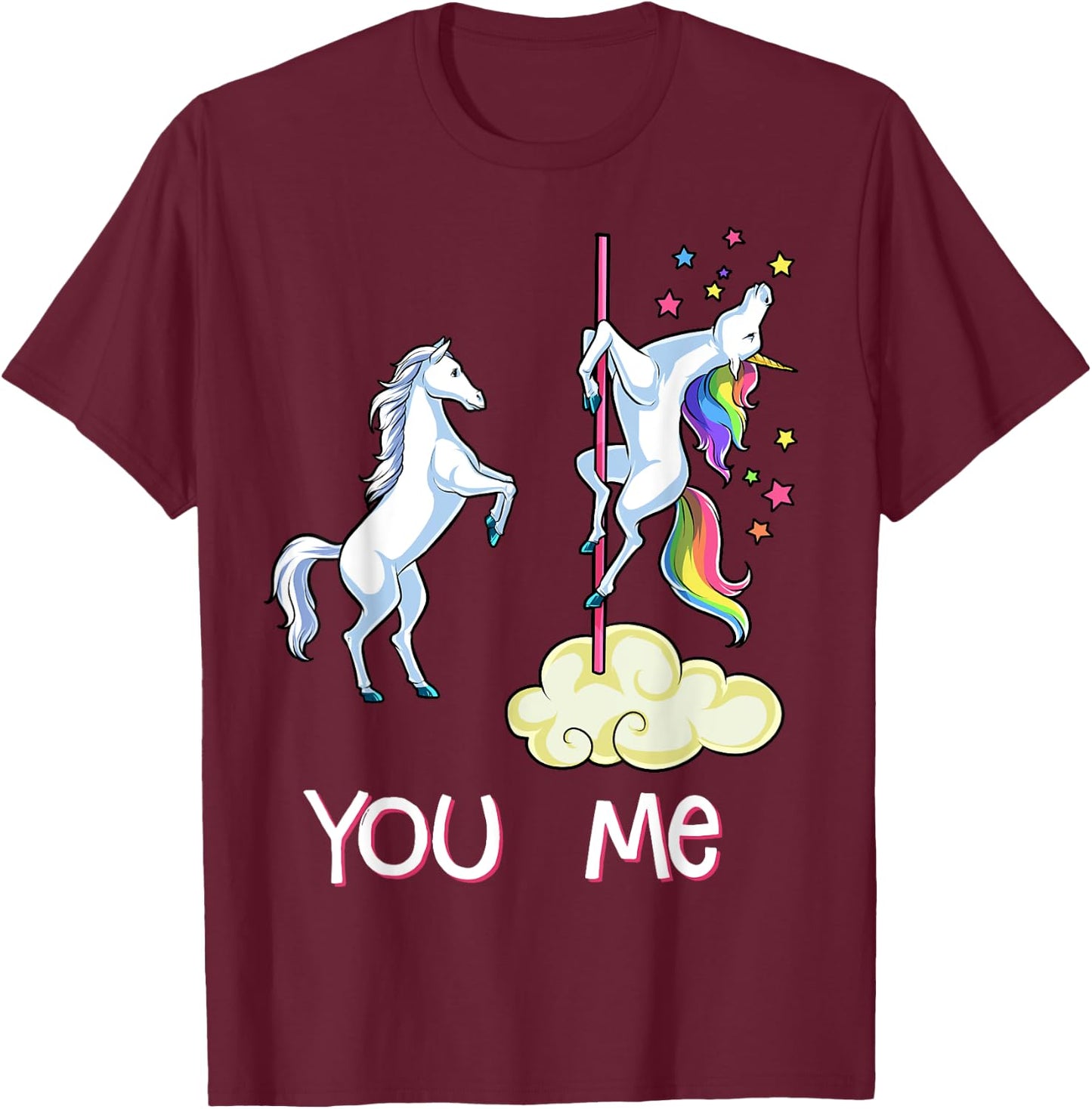 Unicorn You vs Me Funny Women Rainbow Gifts Unicorns Squad T-Shirt - T-Shirt | Maroon
