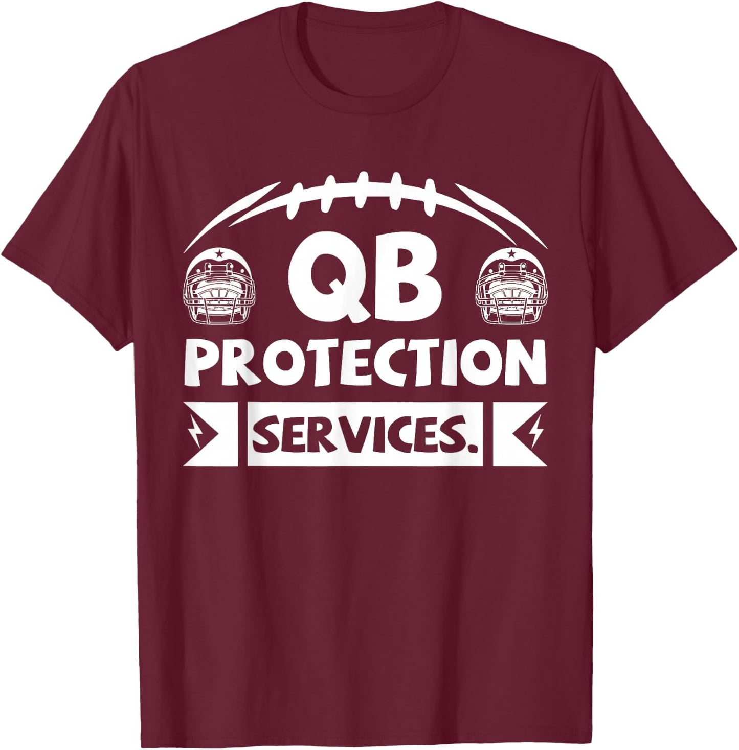 Qb Protection Services Offensive Lineman Football Players T-Shirt - T-Shirt | Maroon