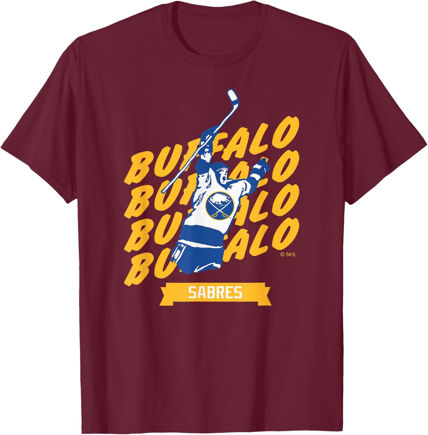Buffalo Sabres Graffiti Black Officially Licensed T-Shirt - T-Shirt | Maroon