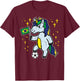 Brazil Flag Unicorn Football Soccer Fan Women Girls Kids T-Shirt - T-Shirt | Maroon