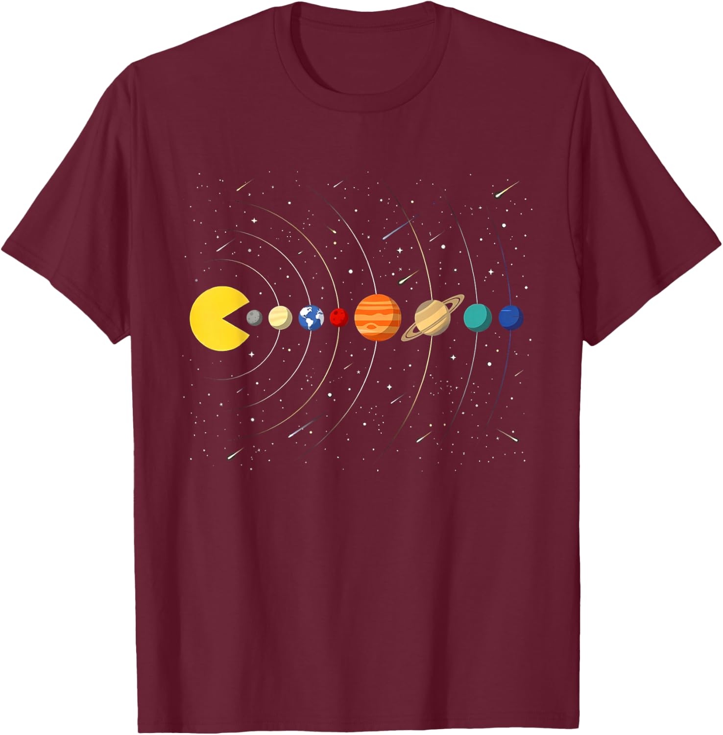 Funny Solar System Astronauts Space Video Game Gift Men Boys T-Shirt - T-Shirt | Maroon