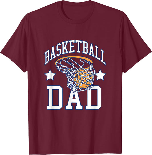 Basketball Dad Coach Sports Fan T-Shirt - T-Shirt | Maroon