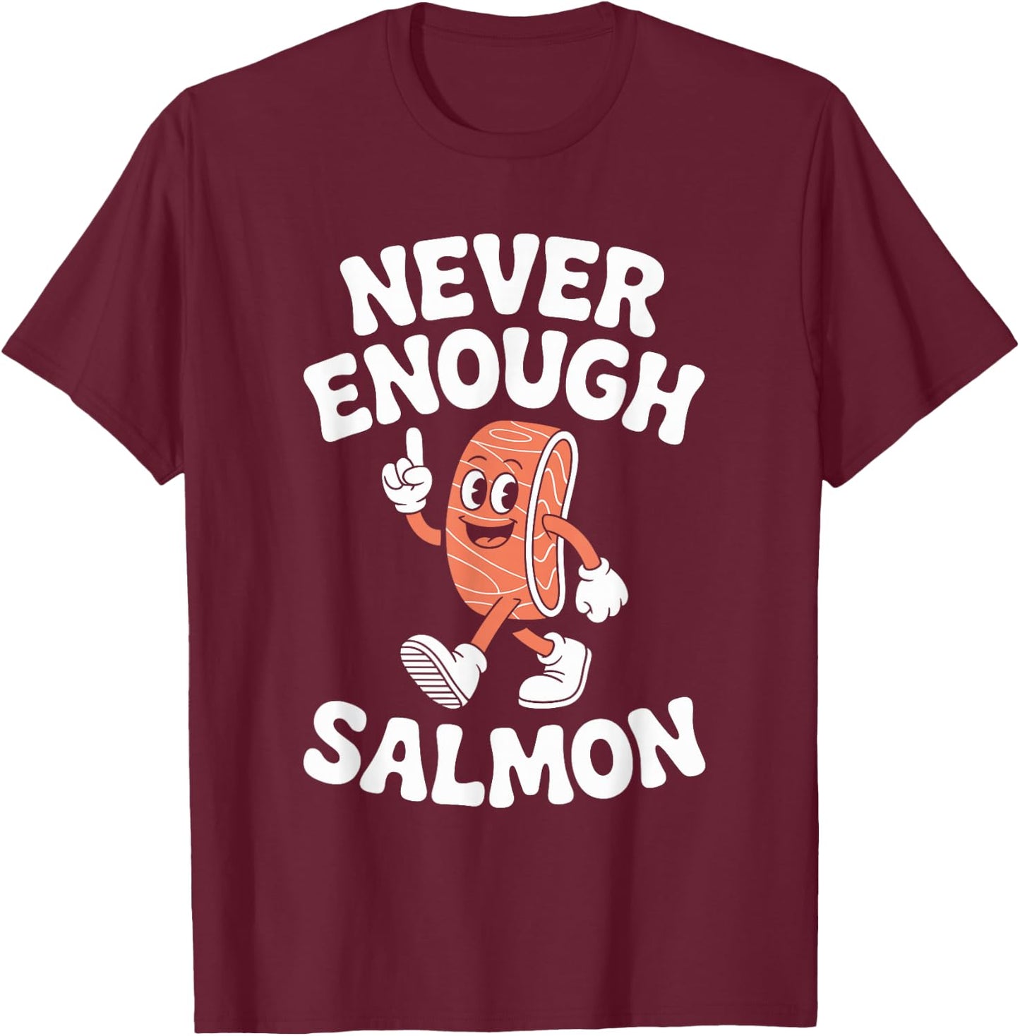 Funny Salmon Retro T-Shirt - T-Shirt | Maroon
