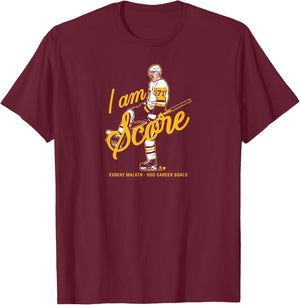 Evgeni Malkin - 500 Goals - Pittsburgh Hockey T-Shirt - T-Shirt | Maroon