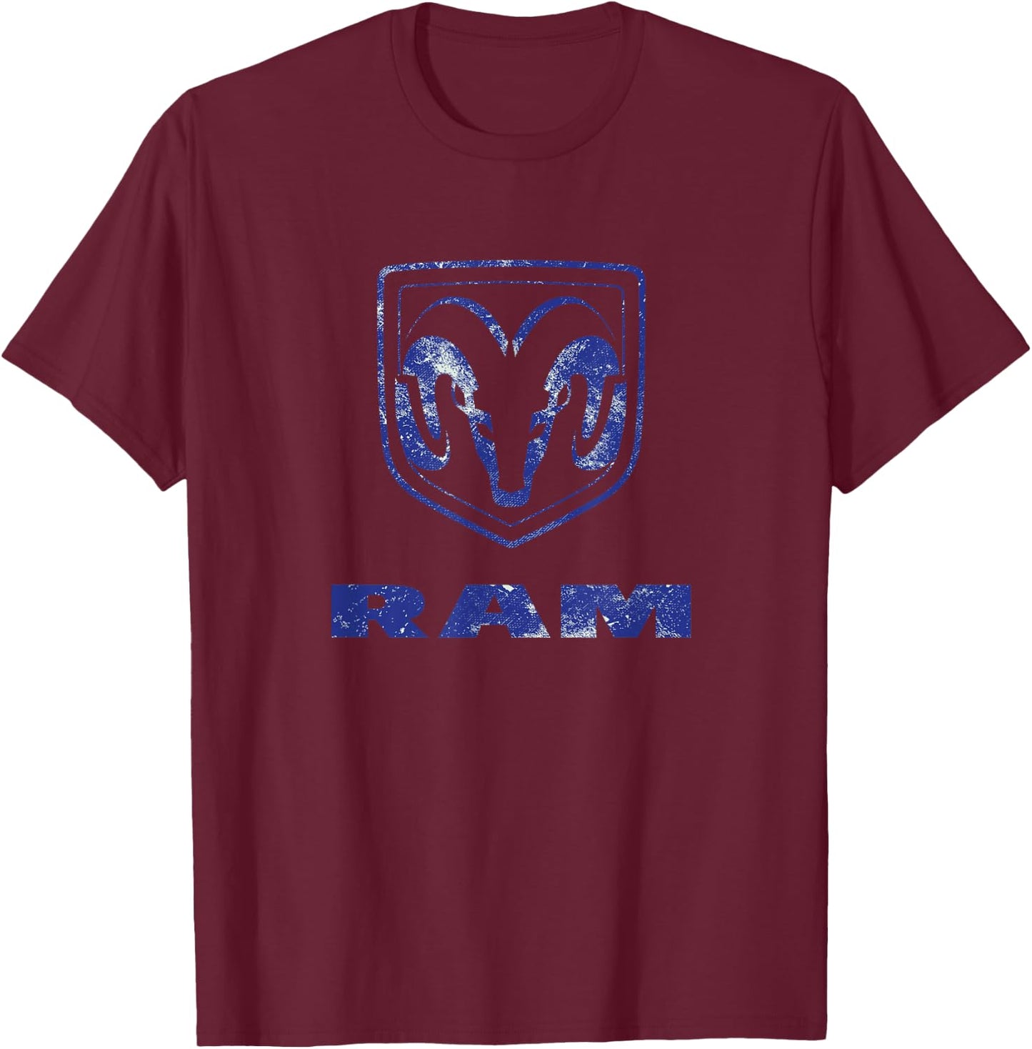 Ram Trucks Logo Distressed , Blue, S T-Shirt - T-Shirt | Maroon