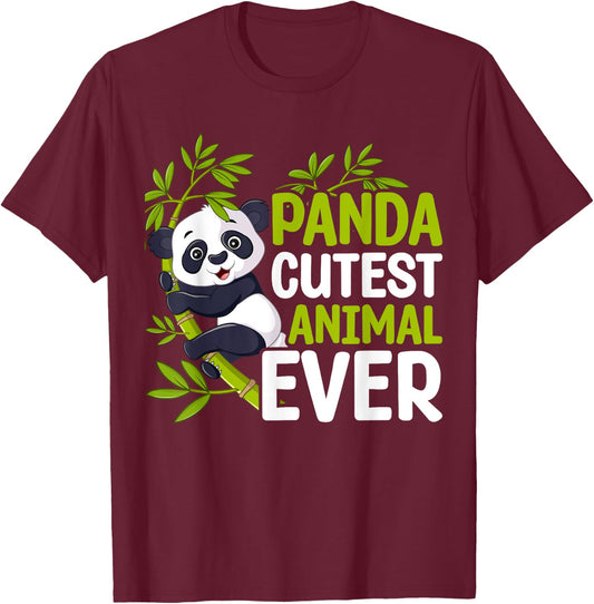 Panda Cutest Animal Ever T-Shirt - T-Shirt | Maroon