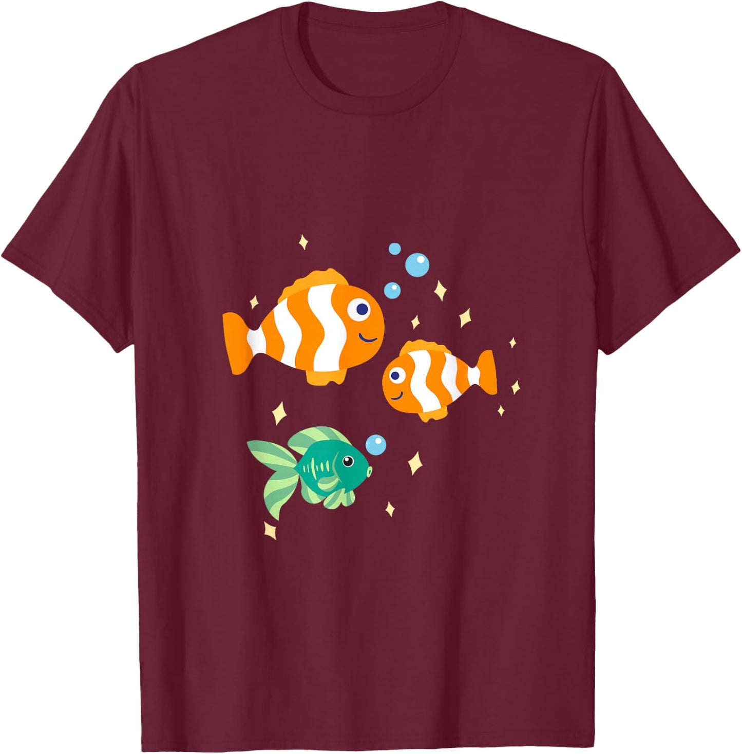 Unterwasserwelt mit Fischen und Meerestieren T-Shirt - T-Shirt | Maroon
