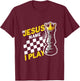 In Jesus Name Play Chess Player Checkmate Chess Board Pieces T-Shirt - T-Shirt | Maroon