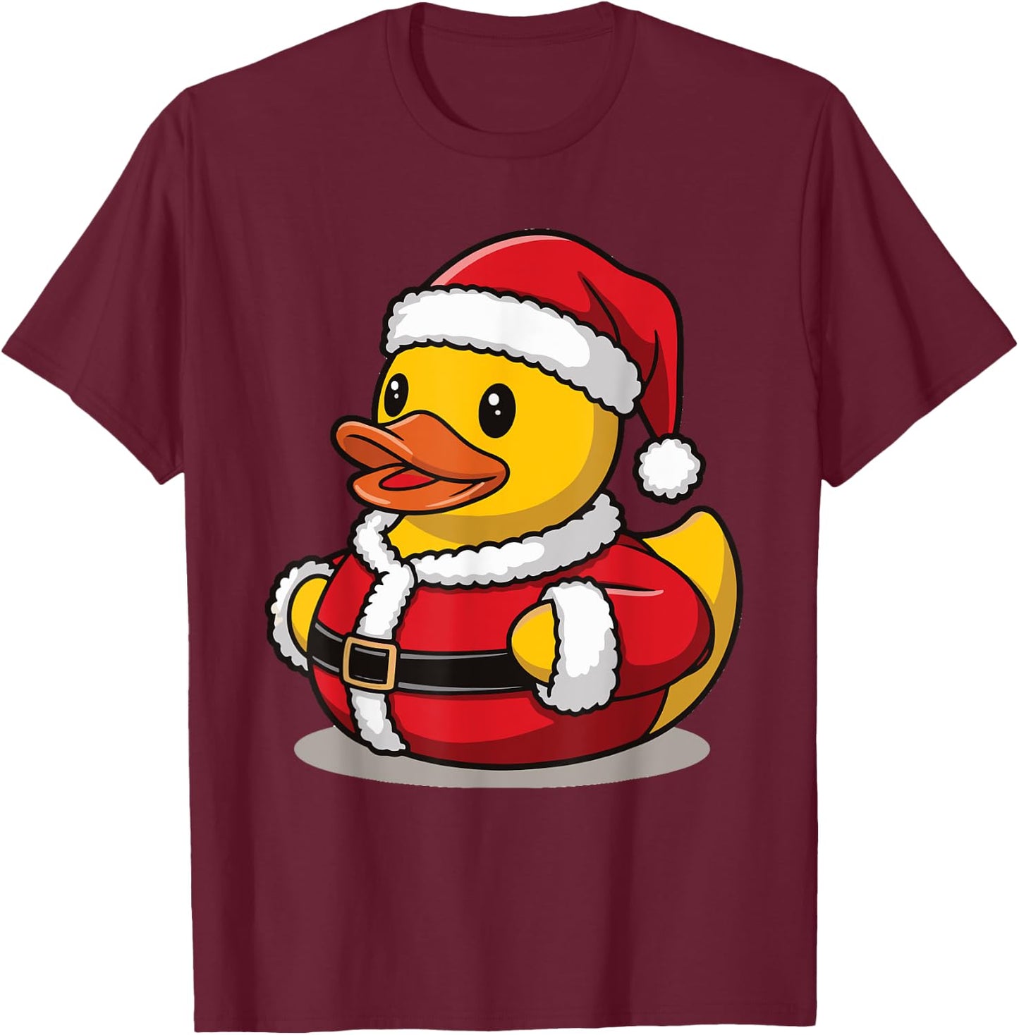 Adult Black Cartoon Holiday Winter Pull On 1 Count 0 Pockets Unique Design Short Sleeve Mandarin Collar Fitted Small T-Shirt - T-Shirt | Maroon