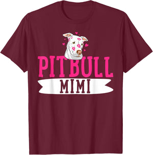 Pitbull Mimi Pit Bull Terrier Dog Pibble Owner Mother's Day T-Shirt - T-Shirt | Maroon