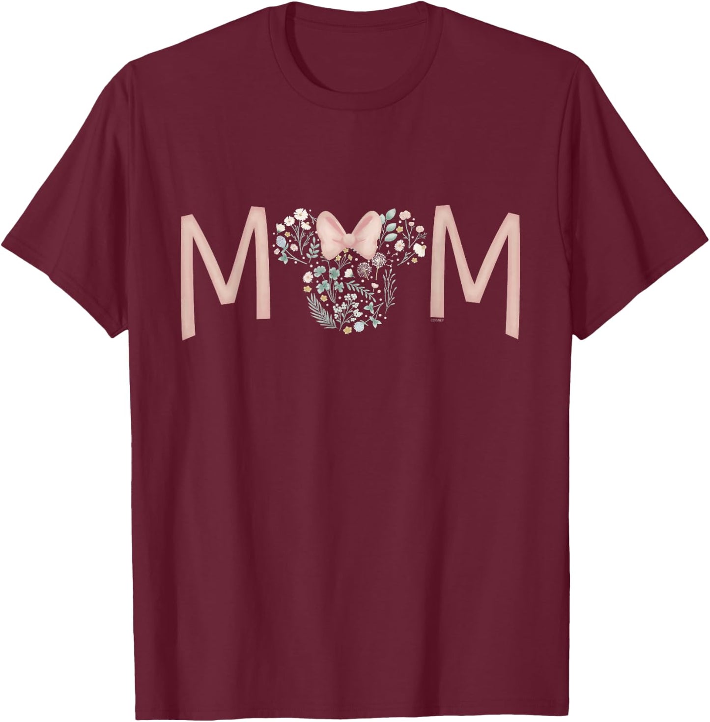 Disney Minnie Mouse Spring Florals Mom , black T-Shirt - T-Shirt | Maroon