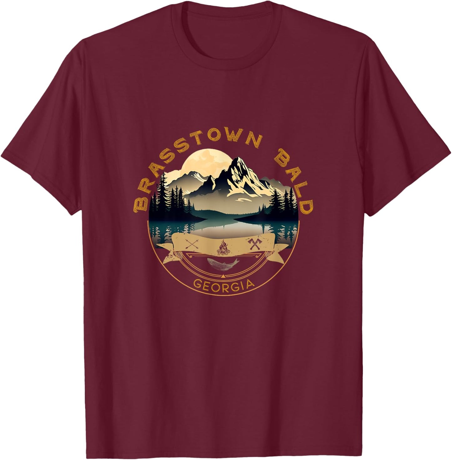 Brasstown Bald Vacation Apparel - Brasstown Bald Souvenir T-Shirt - T-Shirt | Maroon