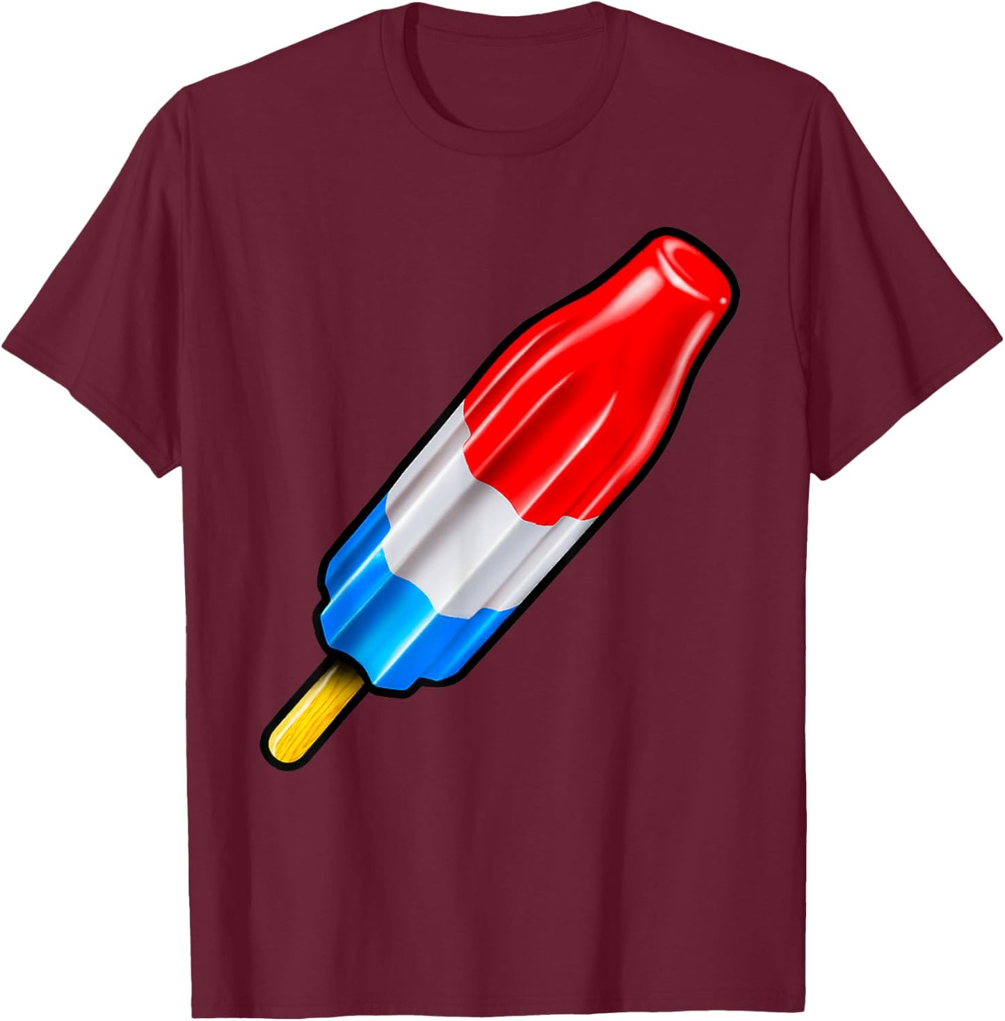 Red White and Blue Popsicle T-Shirt - T-Shirt | Maroon