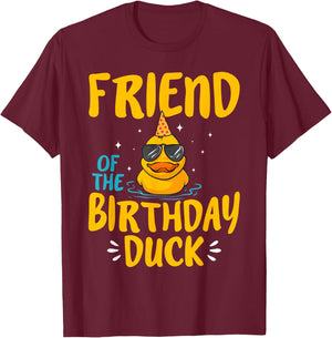 Rubber Duck Friend Of The Birthday Duck Rubber Duckies T-Shirt - T-Shirt | Maroon