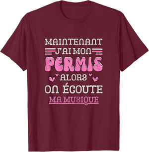 Driving License Gift Girl, Driving Car Humor T-Shirt - T-Shirt | Maroon