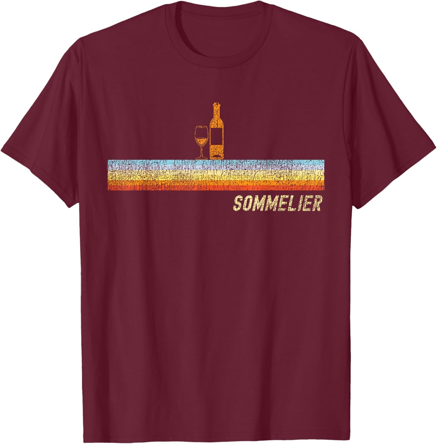 Sommelier Wine Drinking Tasting Retro Vintage Sommelier T-Shirt - T-Shirt | Maroon