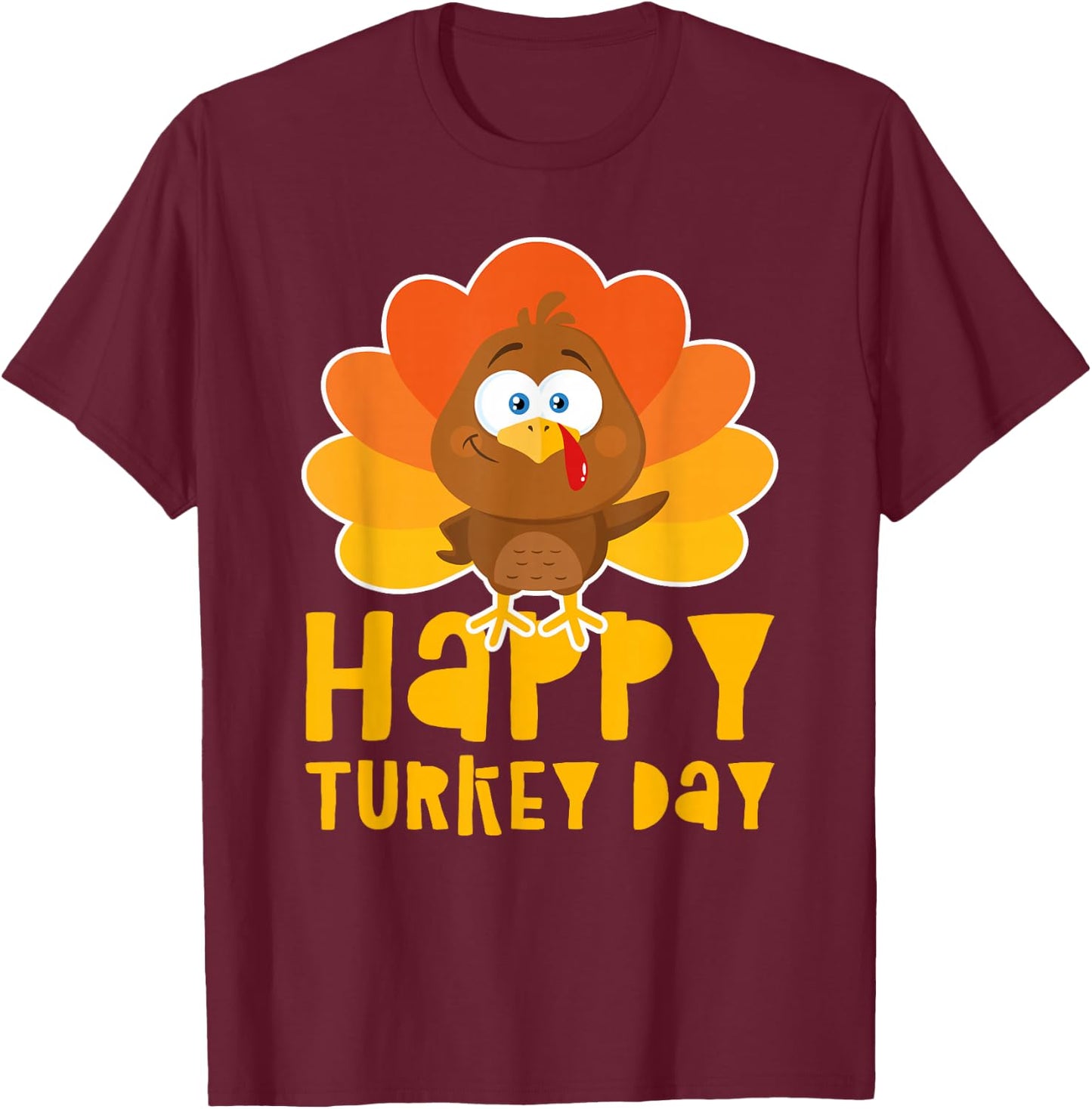 Happy Thanksgiving Shirt Men Women Kids Family Turkey Day T-Shirt - T-Shirt | Maroon