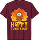 Happy Thanksgiving Shirt Men Women Kids Family Turkey Day T-Shirt - T-Shirt | Maroon
