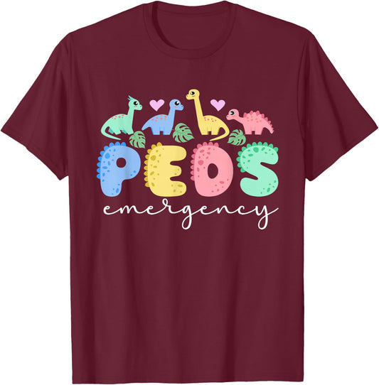 Peds Emergency Peds ER Nurse Pediatric Emergency Nurse T-Shirt - T-Shirt | Maroon