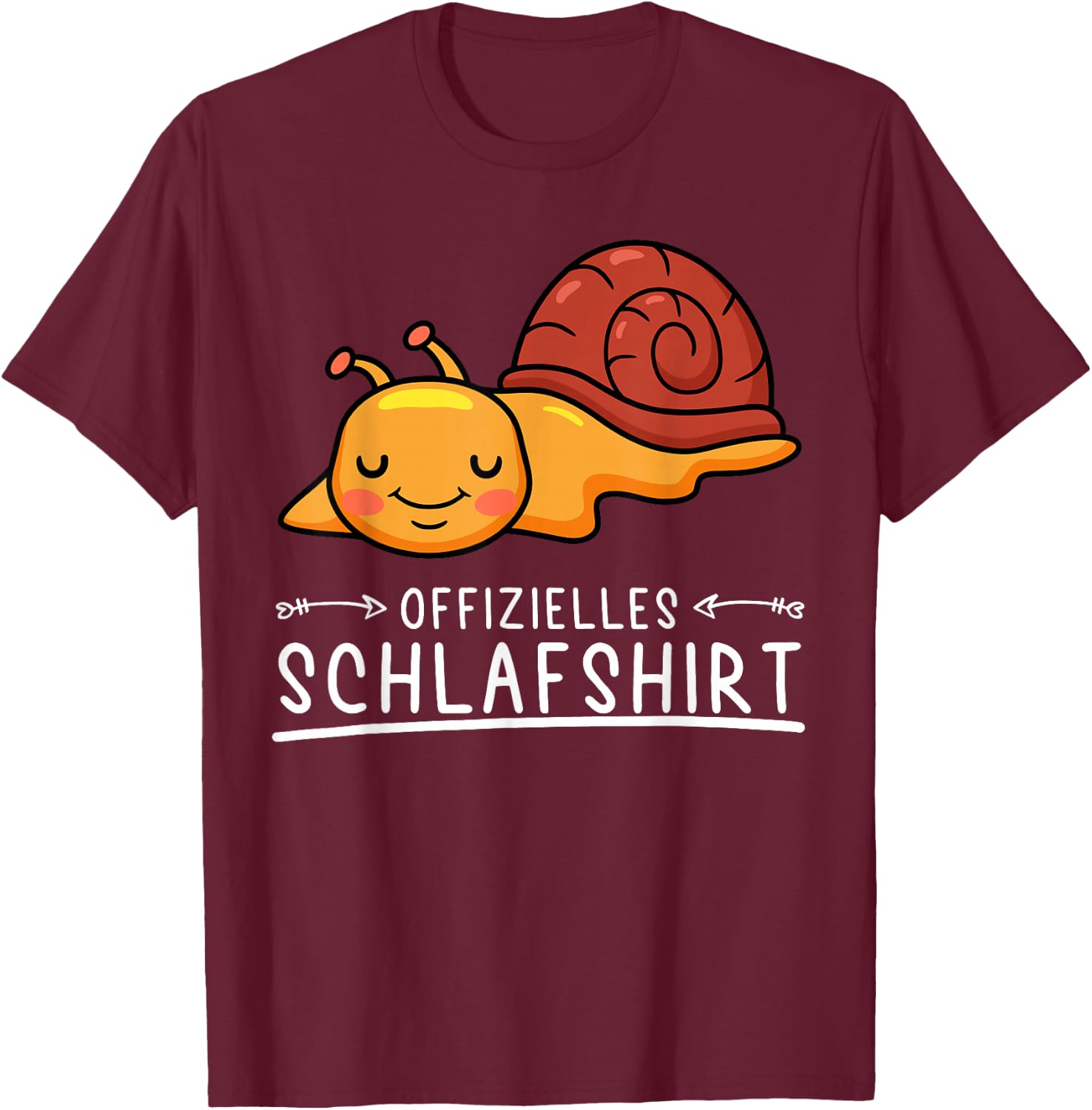 Offizielles Schlafshirt Schnecke Pyjama Schlafanzug T-Shirt - T-Shirt | Maroon