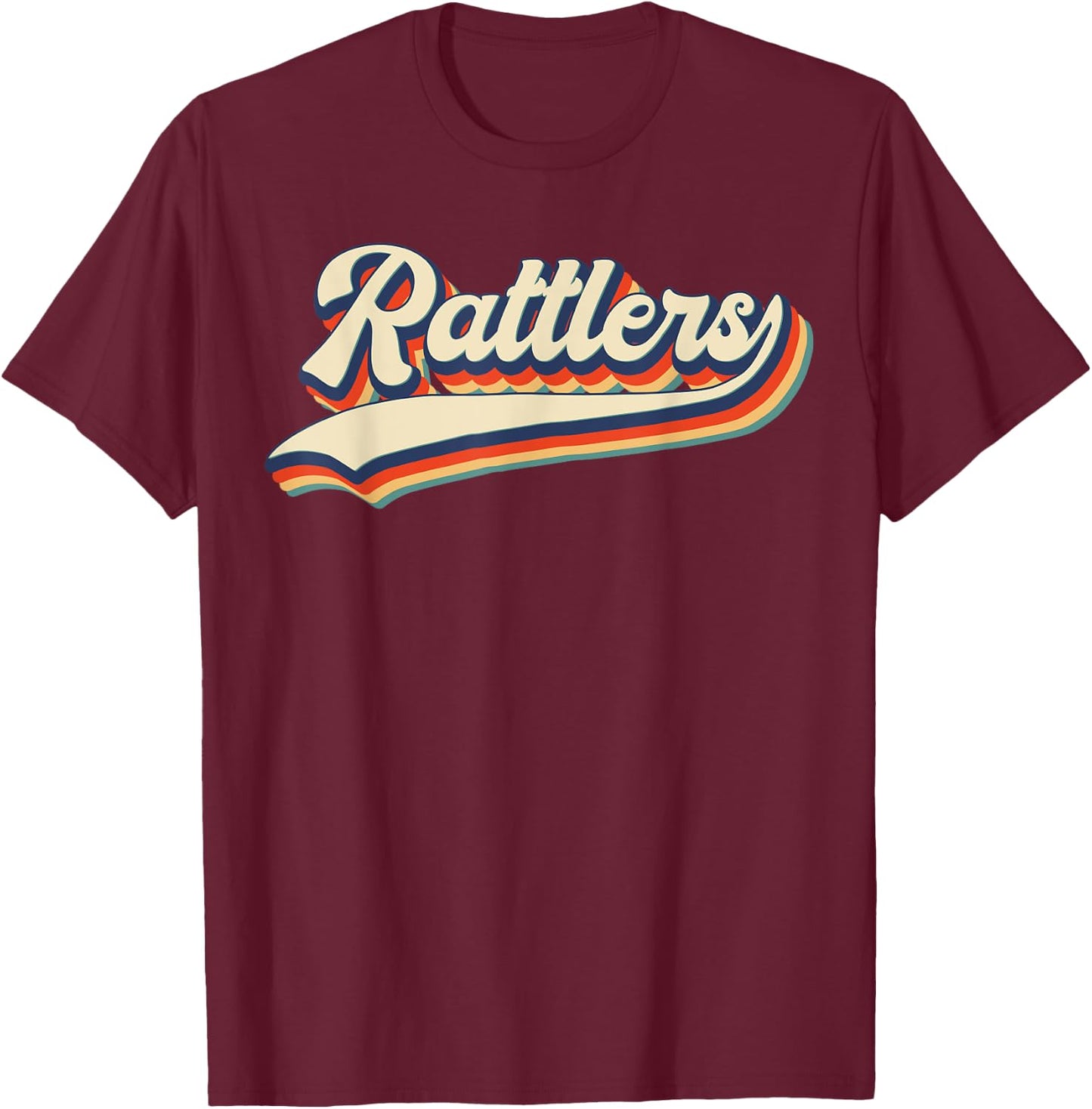 Rattlers School Sports Name Vintage Retro Gift T-Shirt - T-Shirt | Maroon