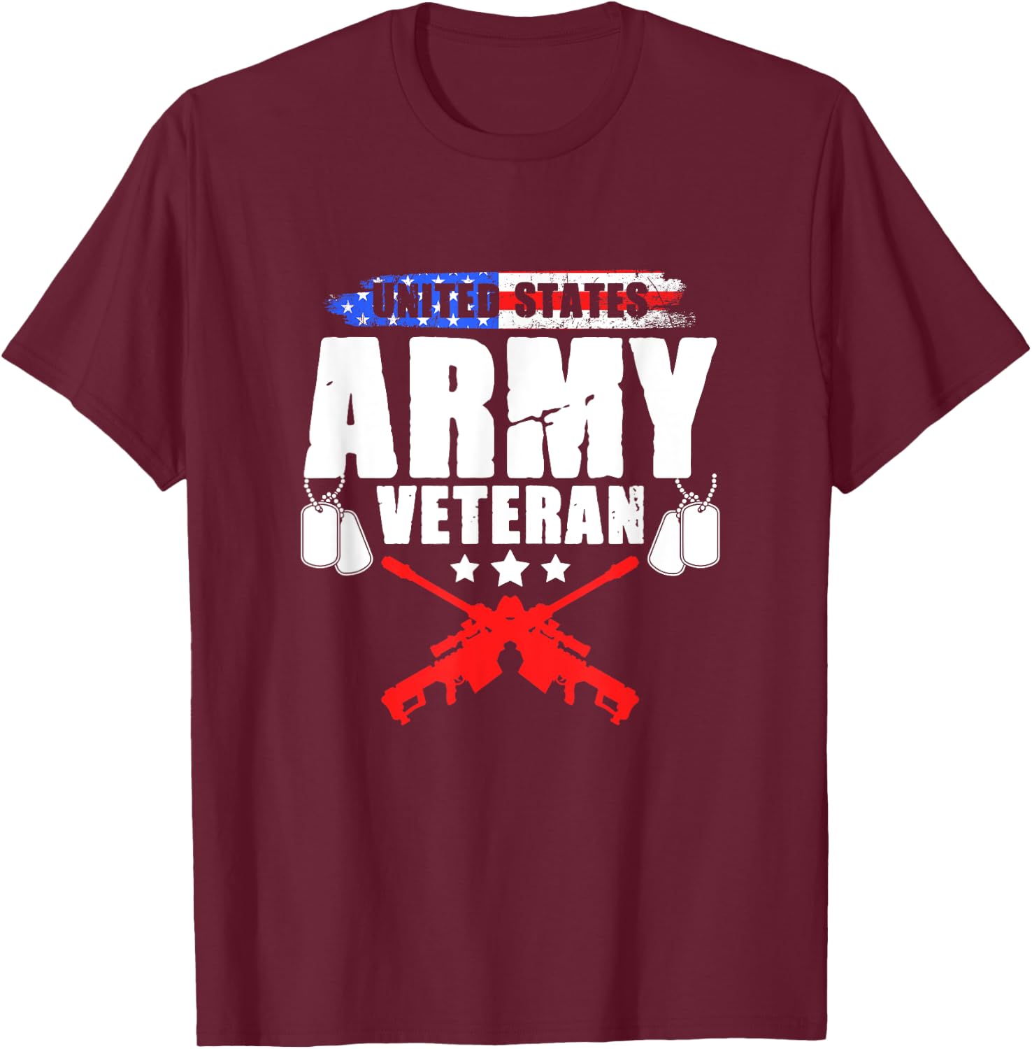 United States Army Veteran Military Soldier Memorial Day T-Shirt - T-Shirt | Maroon