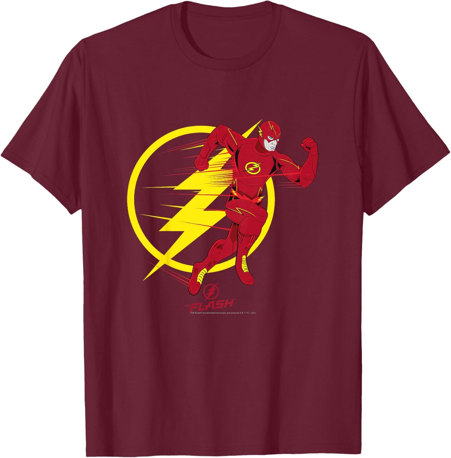 Kids The Flash Running Emblem Camiseta , Black, 2 T-Shirt - T-Shirt | Maroon