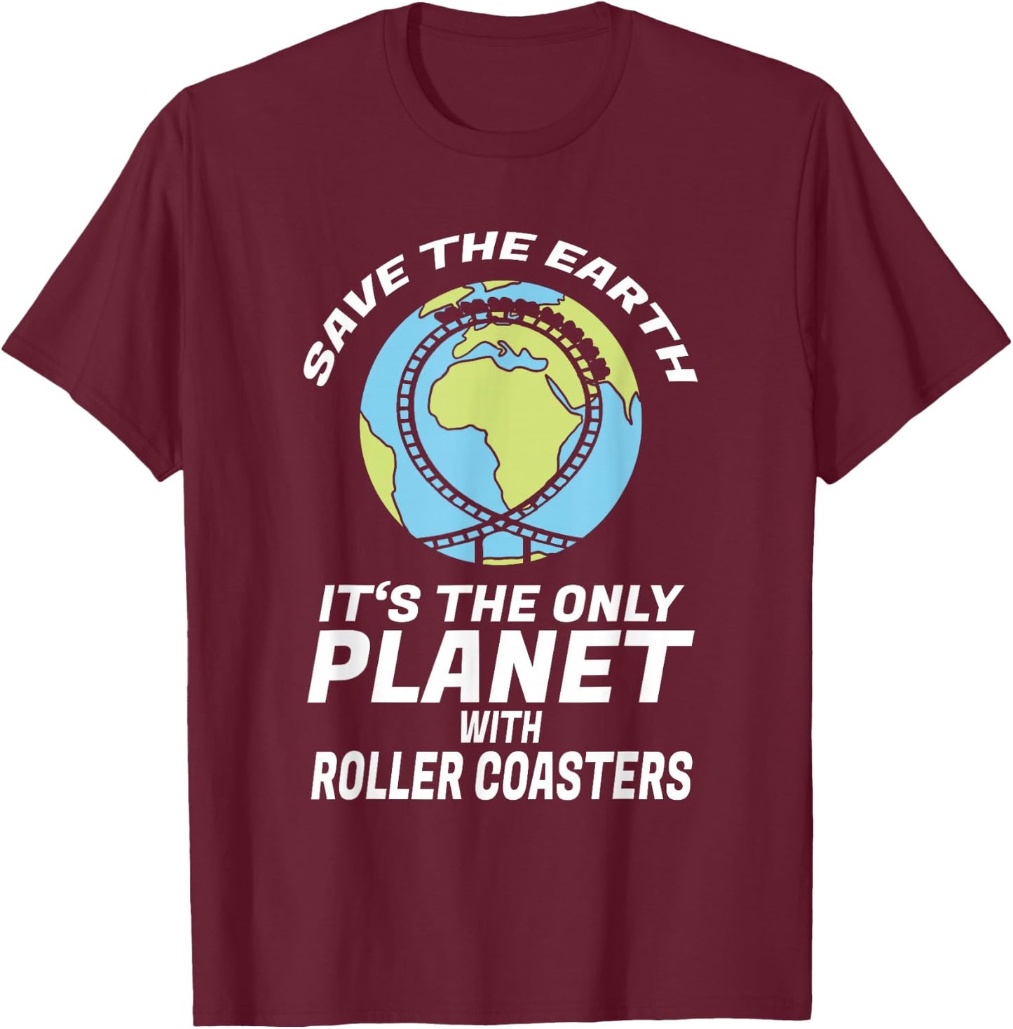 Fun Roller Coaster T-Shirt - T-Shirt | Maroon