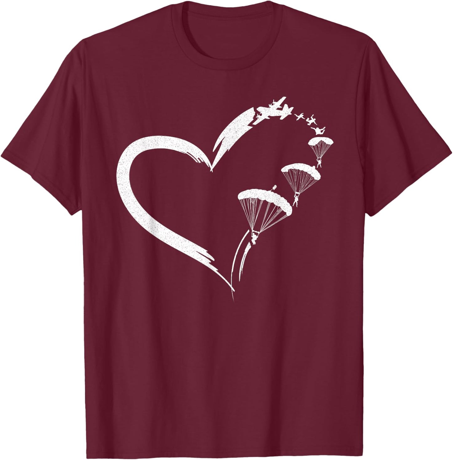 Fallschirm Fallschirm Paraglide Herz T-Shirt - T-Shirt | Maroon