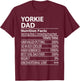 Yorkie Dad Nutrition Facts Funny Yorkie Dog Owner T-Shirt - T-Shirt | Maroon