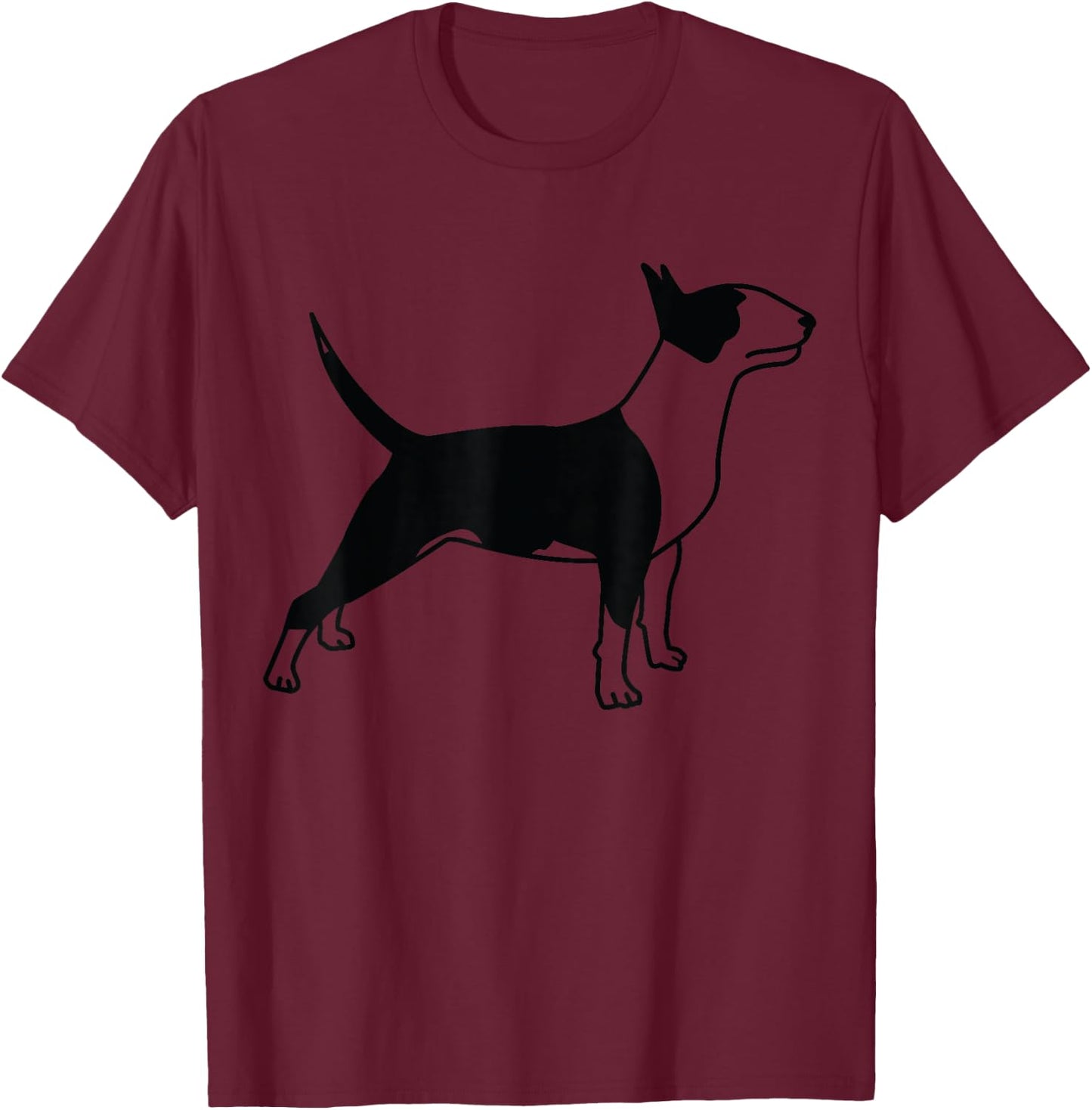 Bullterrier walking dog owners dog gift dog fan T-Shirt - T-Shirt | Maroon