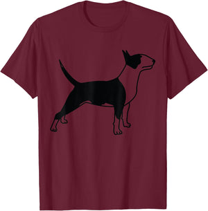 Bullterrier walking dog owners dog gift dog fan T-Shirt - T-Shirt | Maroon