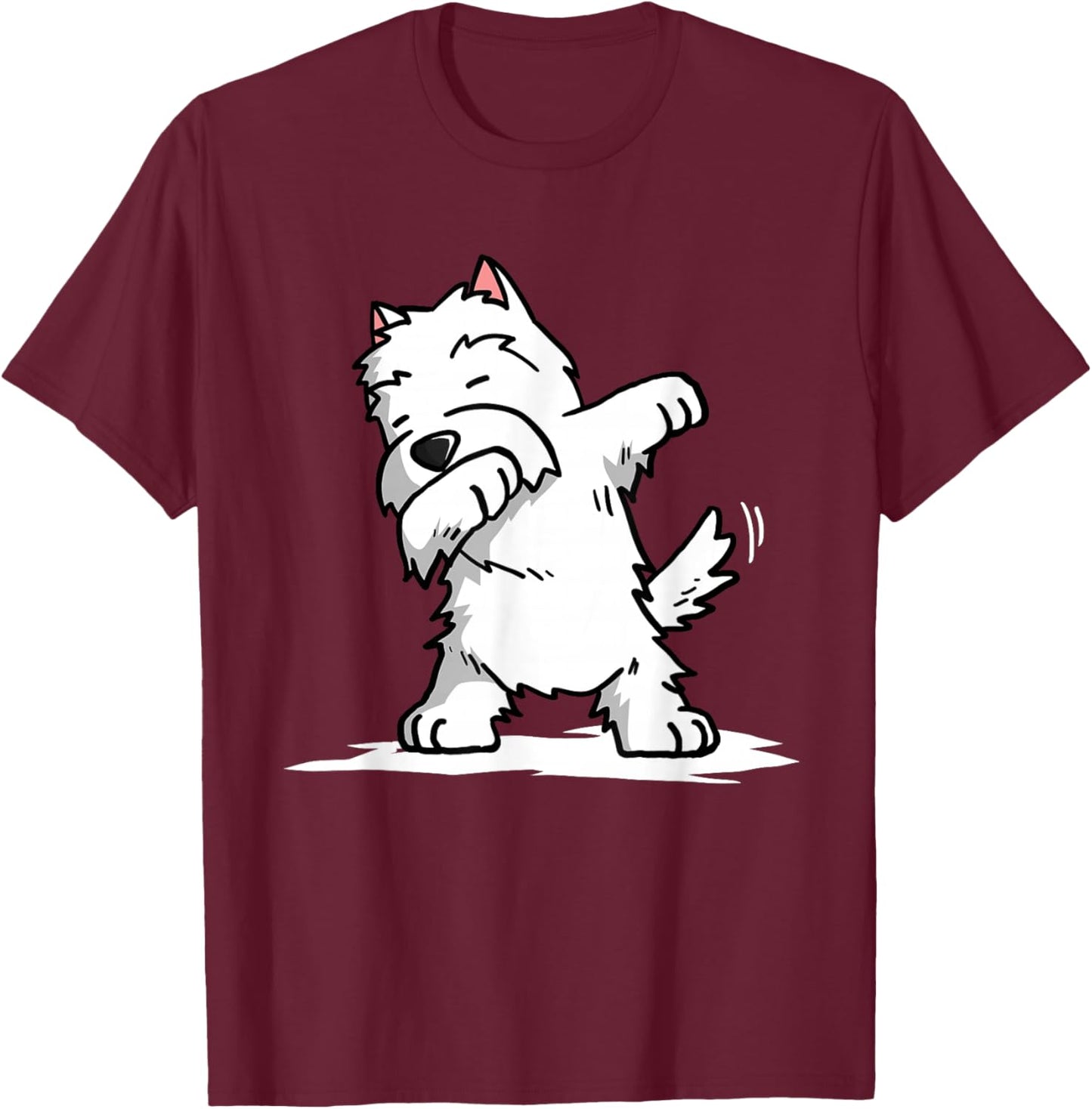 Dabbing Westie Funny West Highland White Terrier T-Shirt - T-Shirt | Maroon