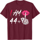 I Am 44 Plus 1 Middle Finger Funny 45th Women's Birthday T-Shirt - T-Shirt | Maroon