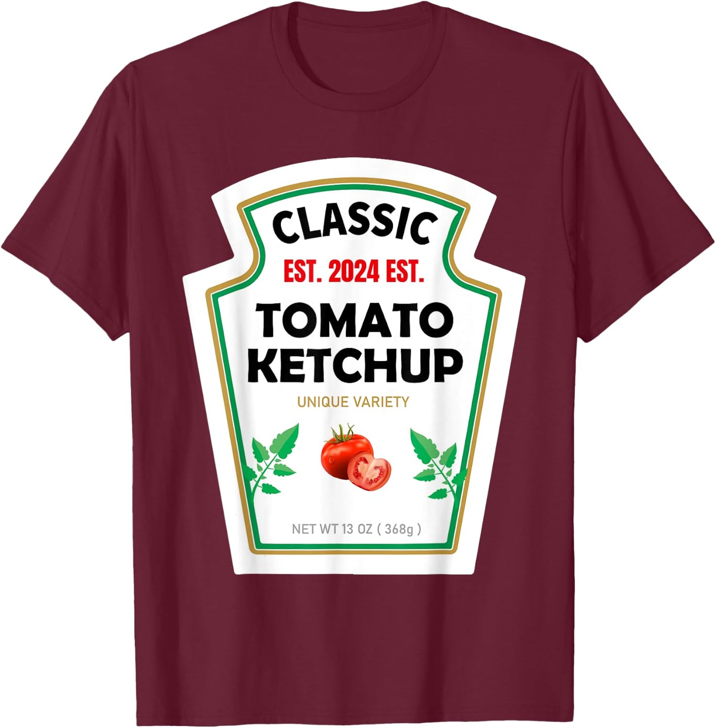 Red Ketchup DIY Costume Matching Couples Groups Halloween T-Shirt - T-Shirt | Maroon