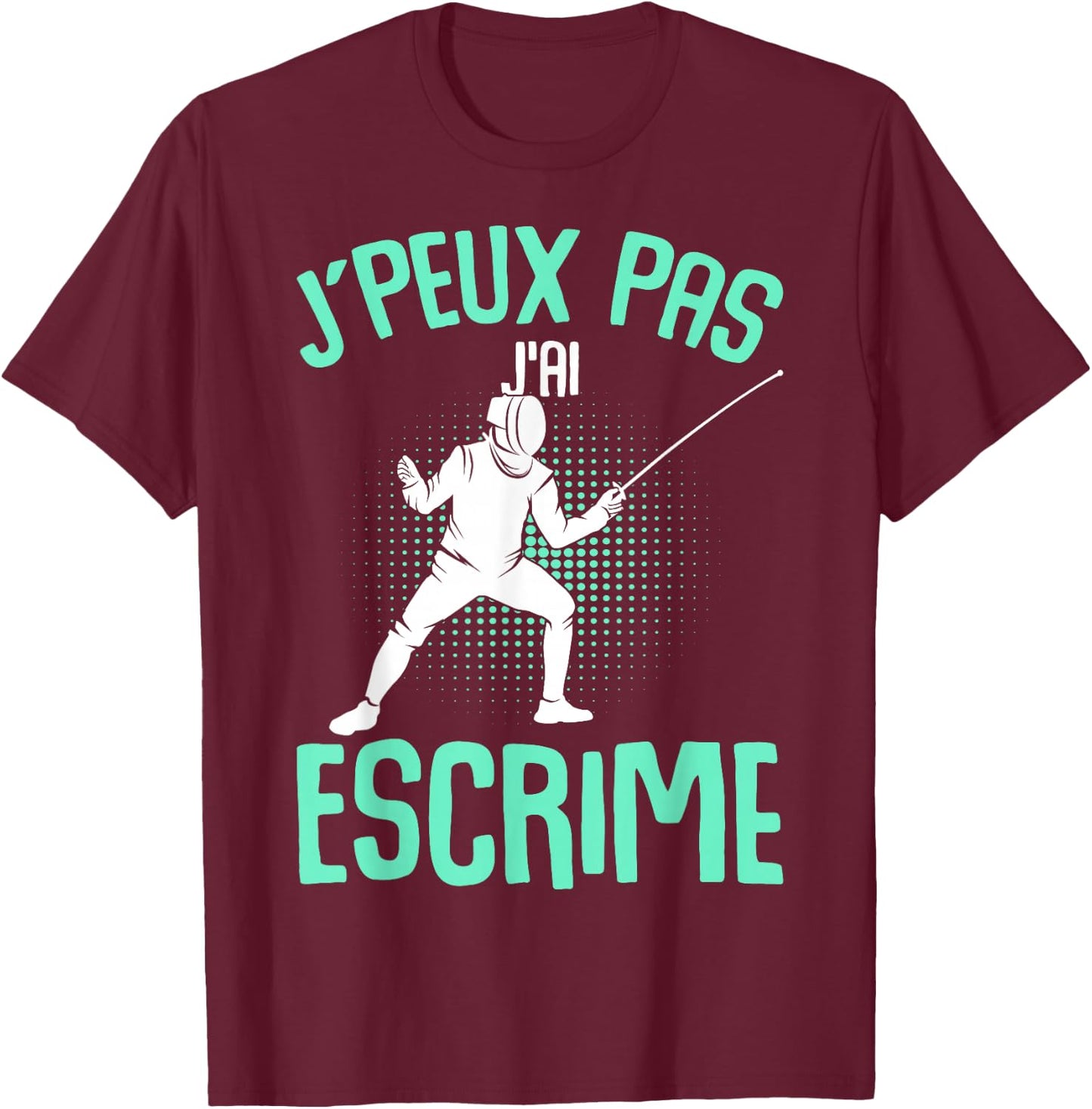 J´Peux Pas Je Ai Fencing Child Man , Black, S T-Shirt - T-Shirt | Maroon