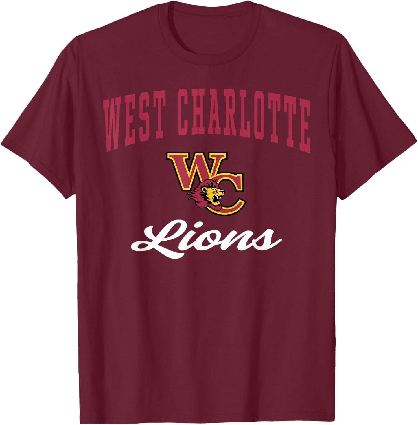 West Charlotte High School Lions T-Shirt - T-Shirt | Maroon