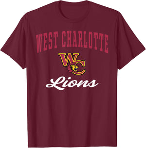 West Charlotte High School Lions T-Shirt - T-Shirt | Maroon
