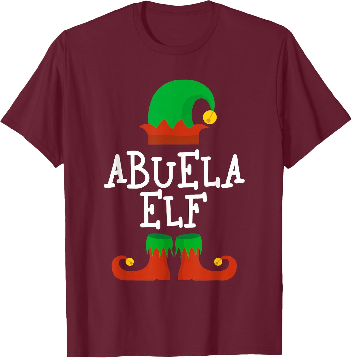 Family I'm The Abuela Elf Christmas Pajama Matching Funny T-Shirt - T-Shirt | Maroon
